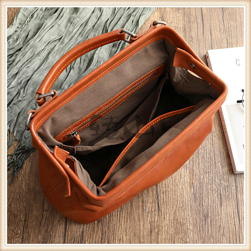 Bolsos de mano CARMEN de cuero curtido vegetal hechos a mano para mujer