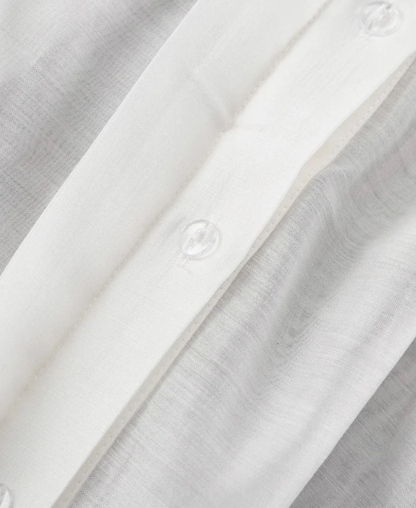 Camisa blusa BIANCA, con volantes, liviana, elegante, manga larga.