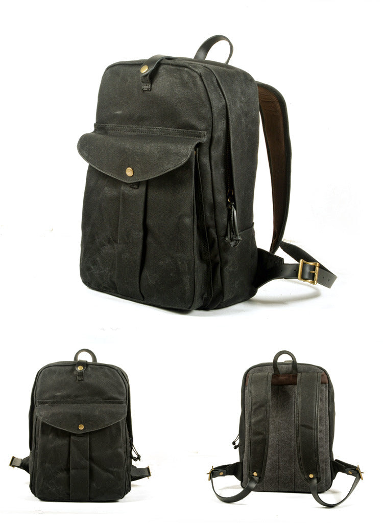 Mochila MOUNTAIN de senderismo vintage de lona resistente al agua