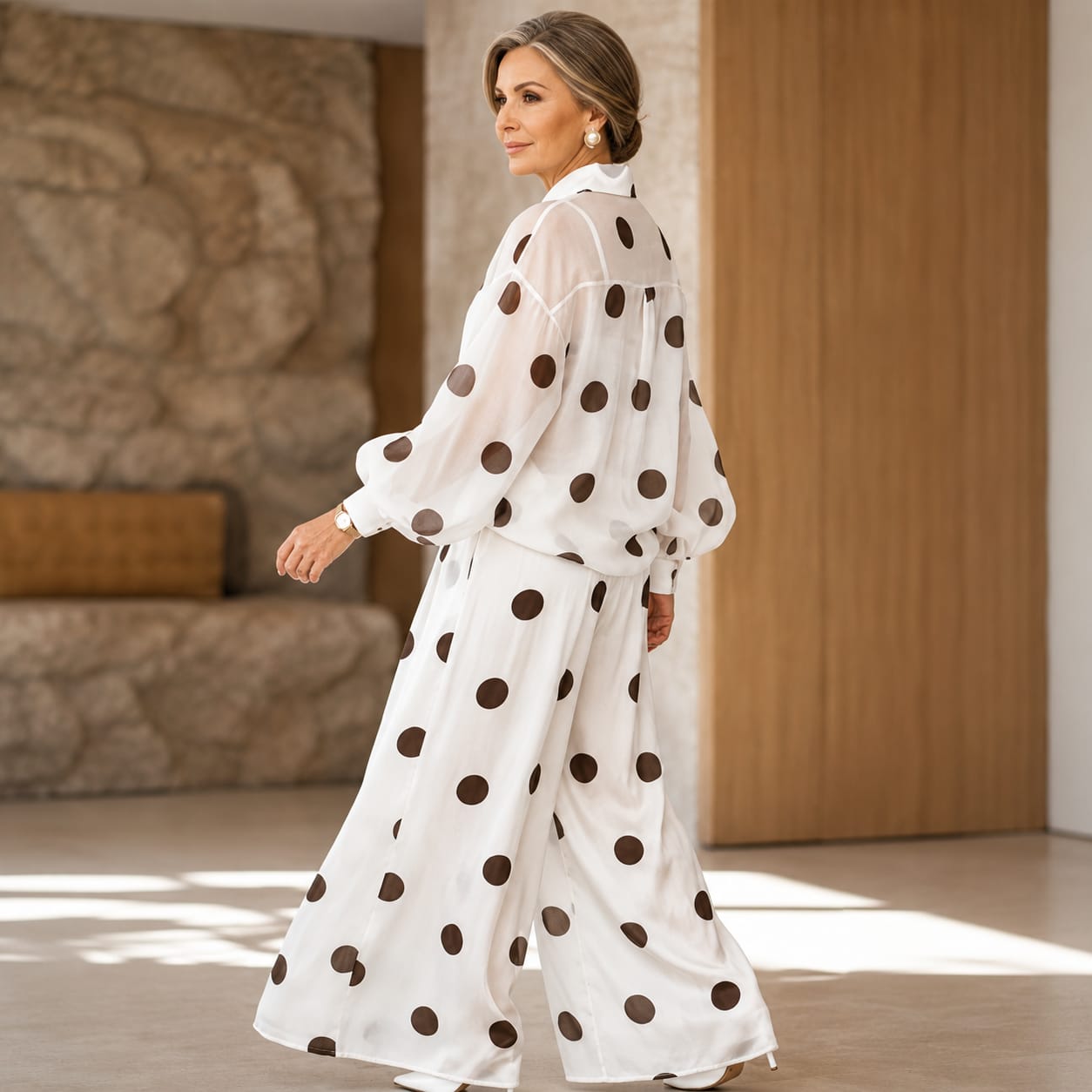 Conjunto TINA, de dos piezas, diseño lunares.