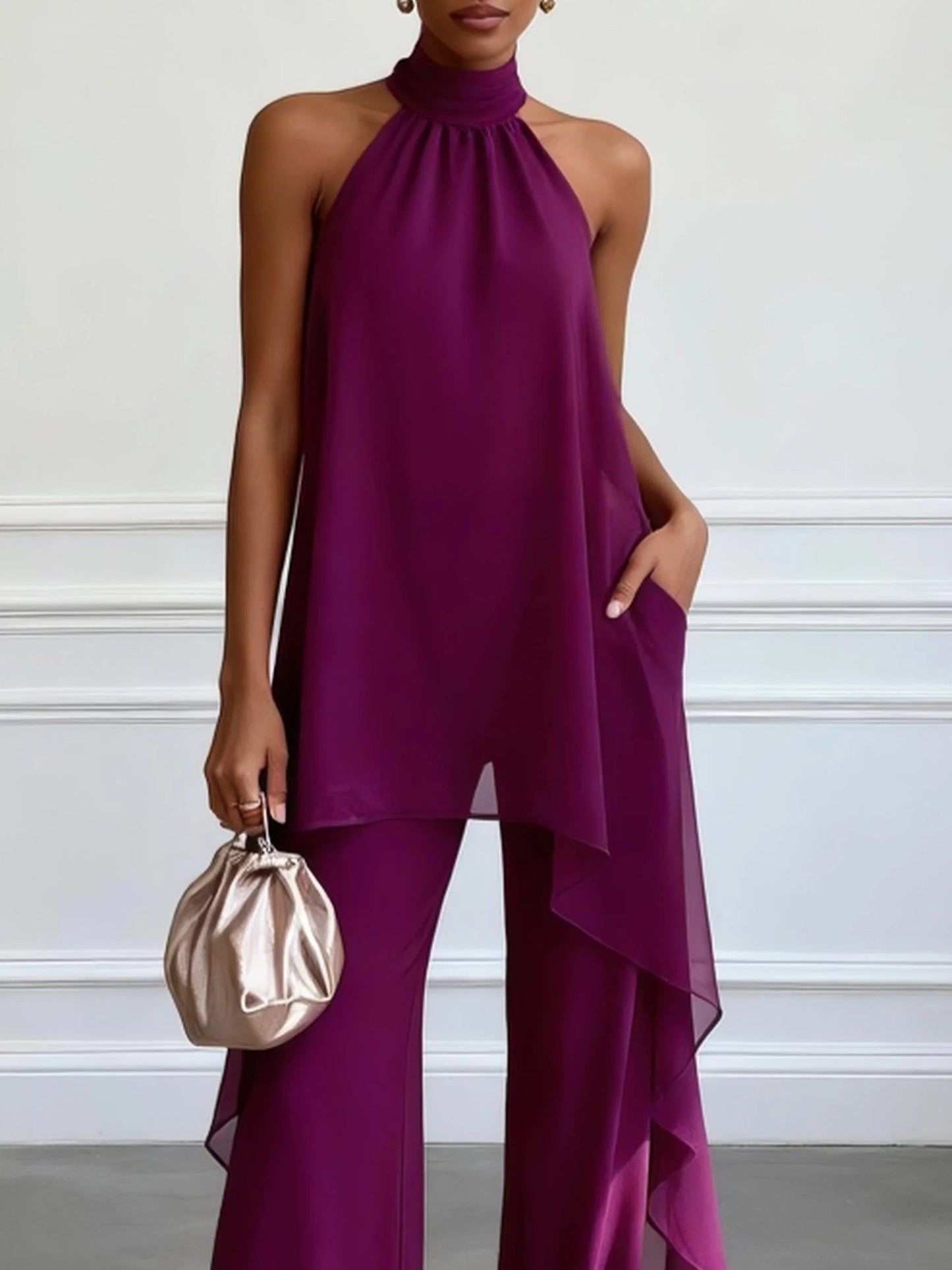Conjunto de mujer WENDY, dos piezas, cuello halter.