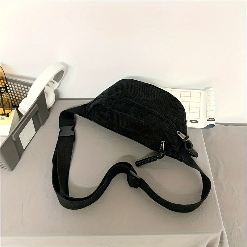 Ida |Bolso de hombro de pana Negro