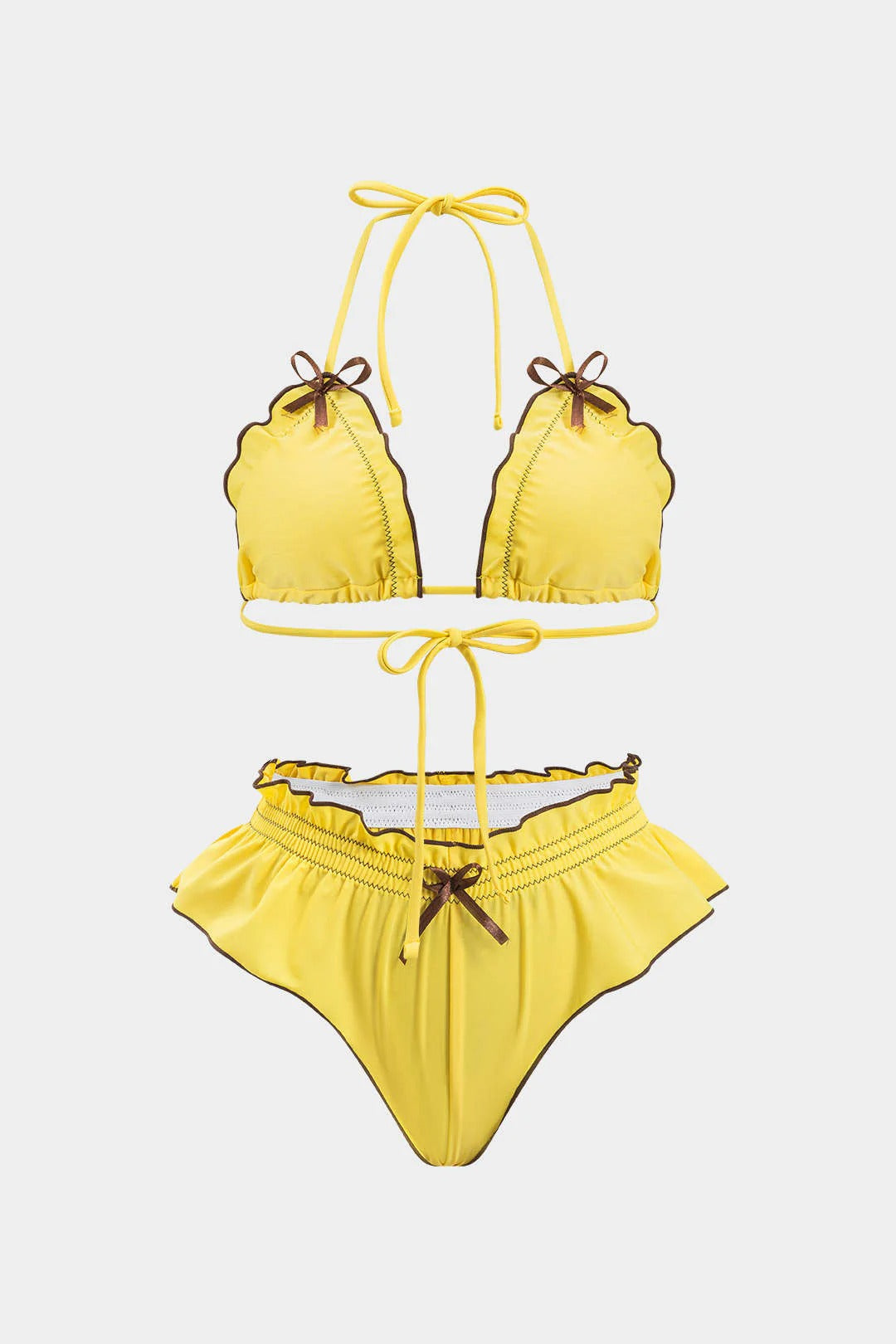 Conjunto de bikini SOLCITO fruncido con volantes.