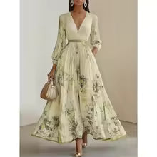 Vestido LUZ FLORAL escote en V