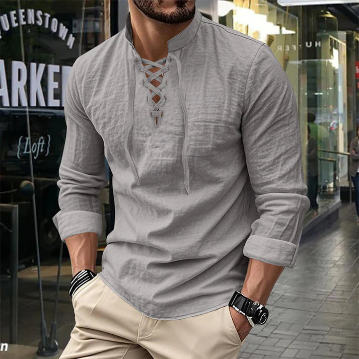 Camisa JACOB estilo boho hombre, mangas largas.