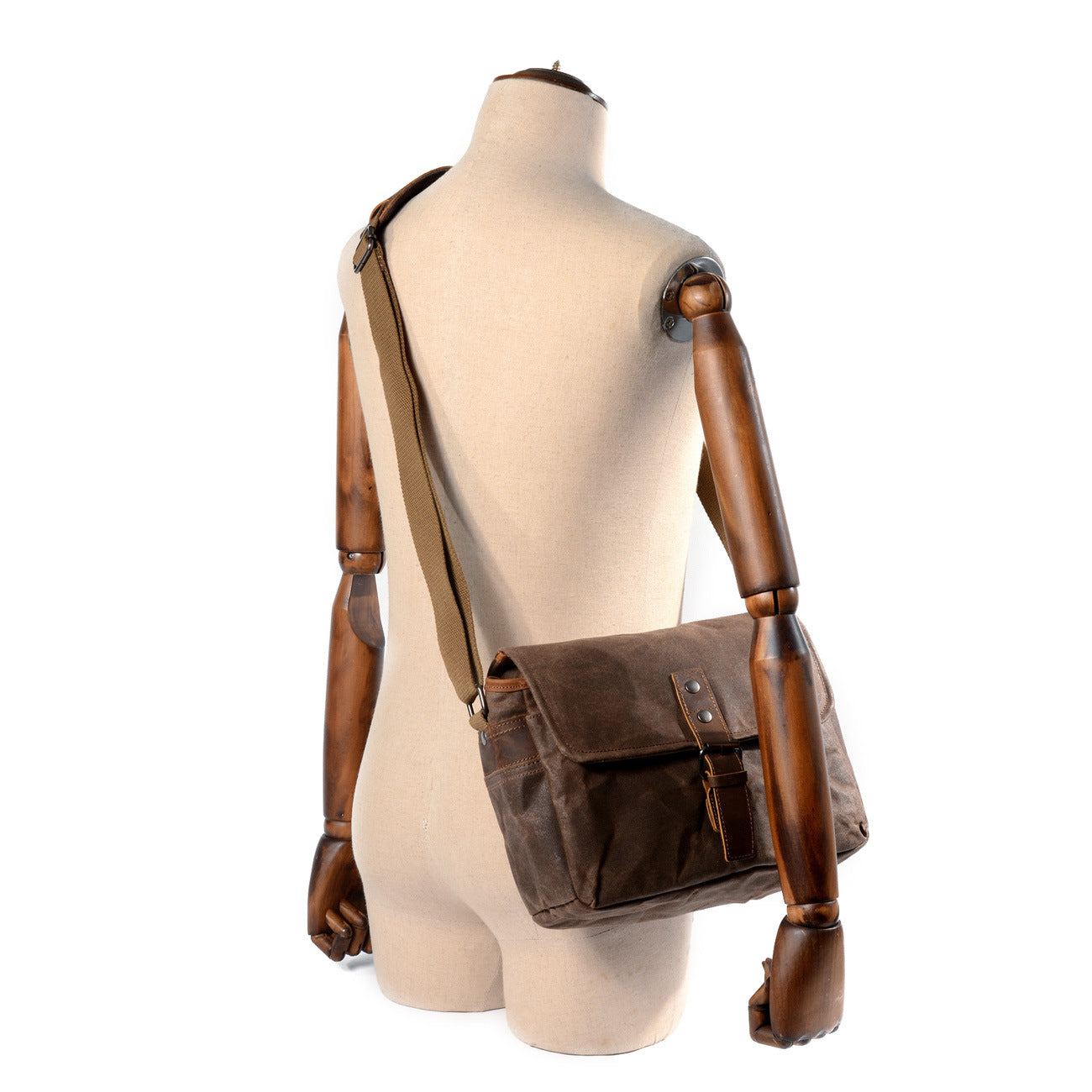 Bolsos de hombro LAGOS de lona encerada con diseño retro de cámara