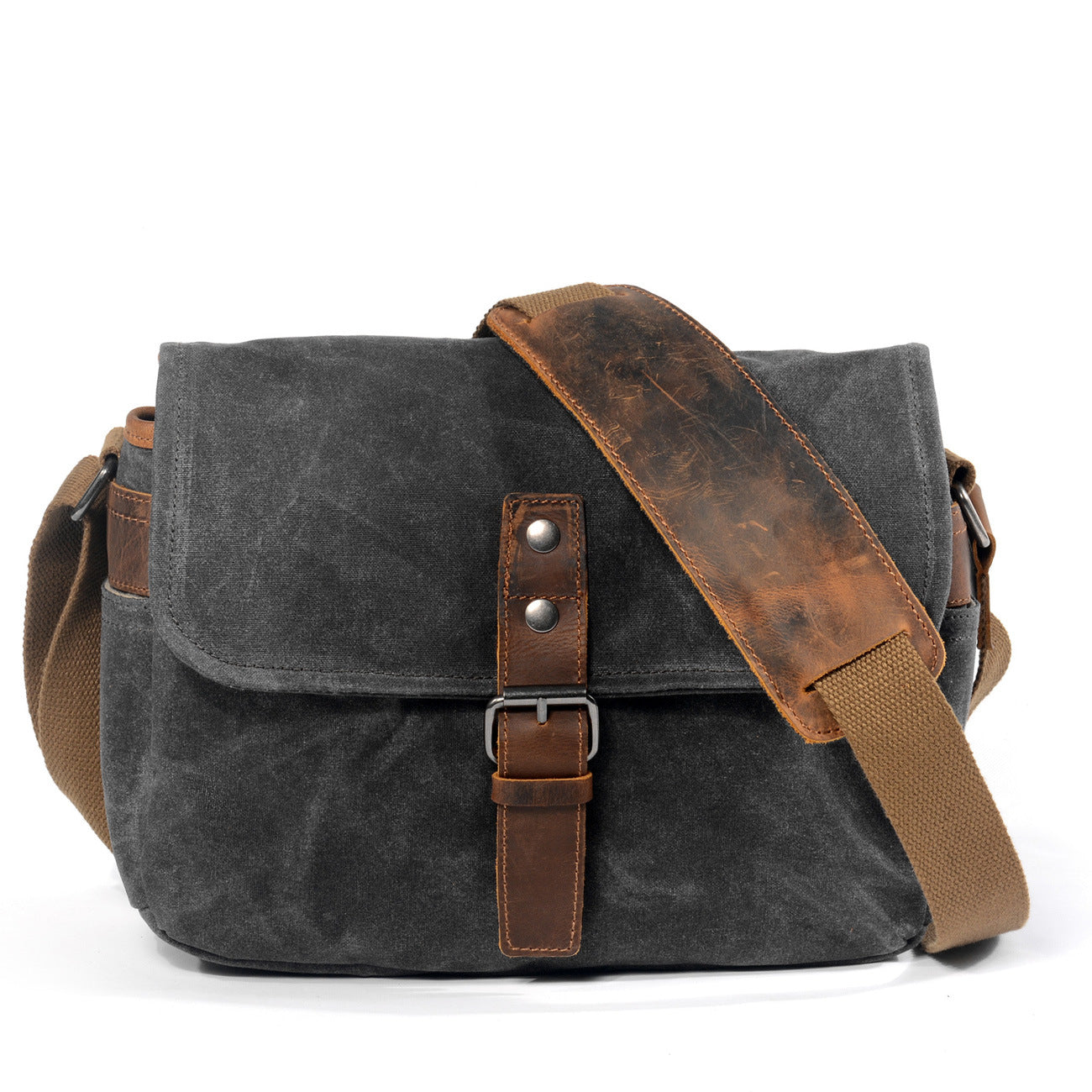 Bolsos de hombro LAGOS de lona encerada con diseño retro de cámara