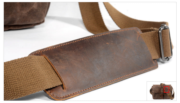 Bolsos de hombro LAGOS de lona encerada con diseño retro de cámara