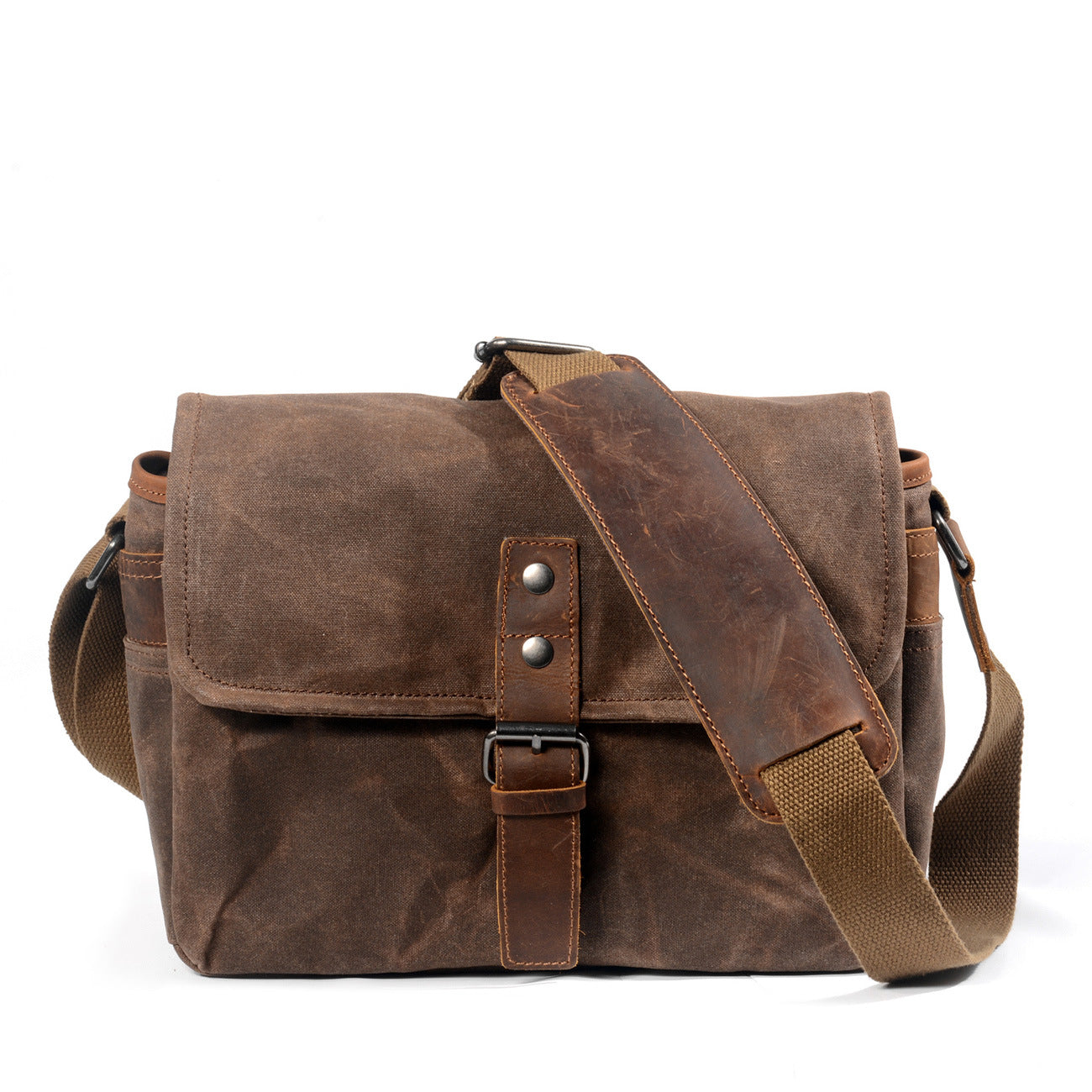 Bolsos de hombro LAGOS de lona encerada con diseño retro de cámara