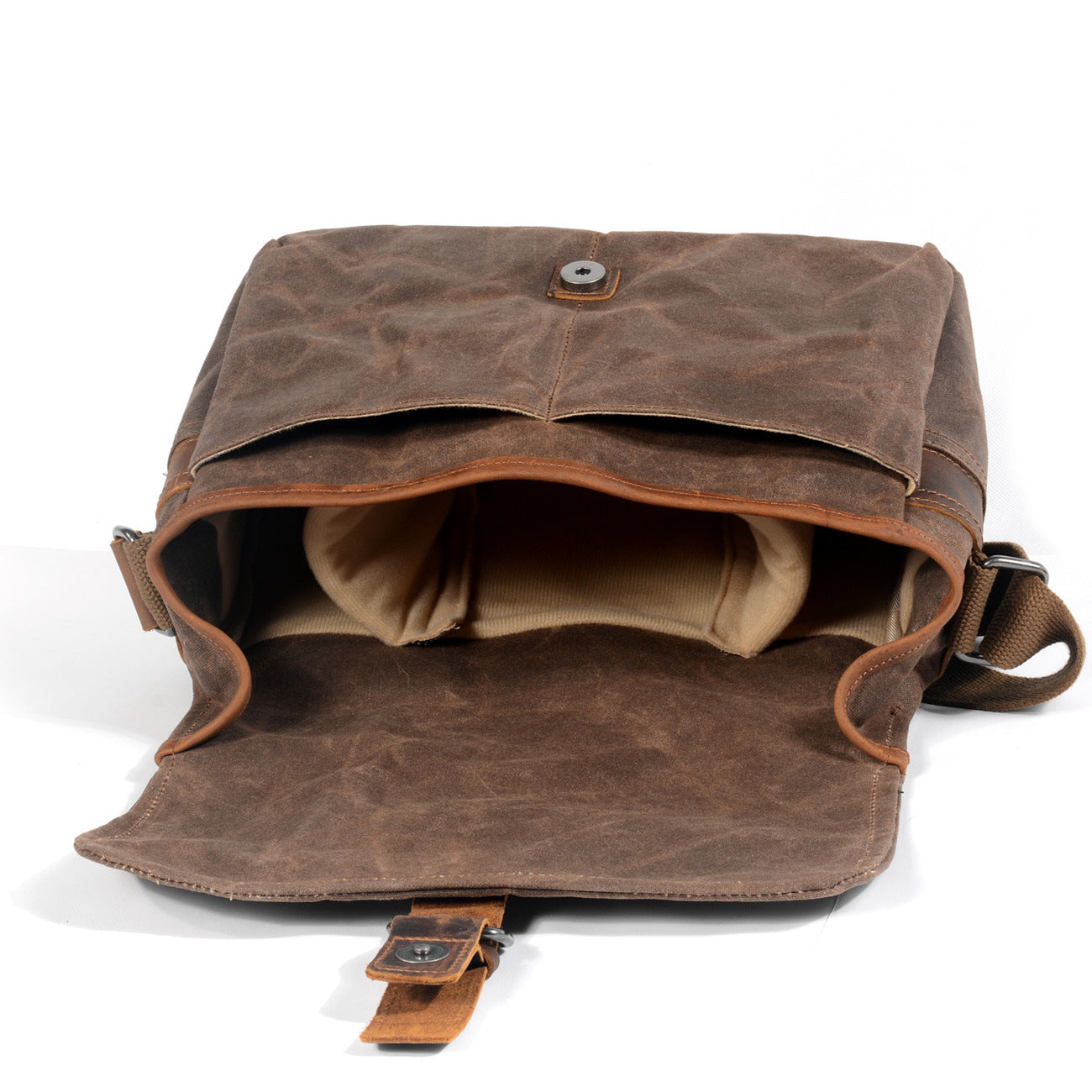 Bolsos de hombro LAGOS de lona encerada con diseño retro de cámara