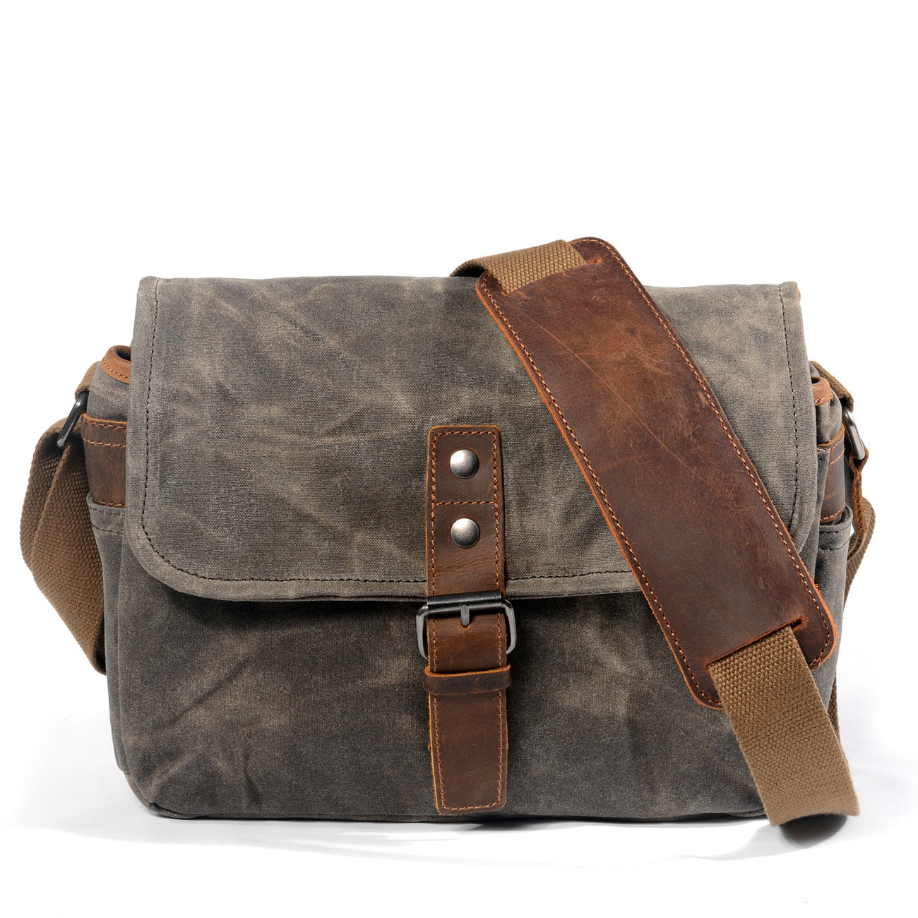 Bolsos de hombro LAGOS de lona encerada con diseño retro de cámara