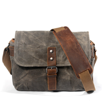 Bolsos de hombro LAGOS de lona encerada con diseño retro de cámara