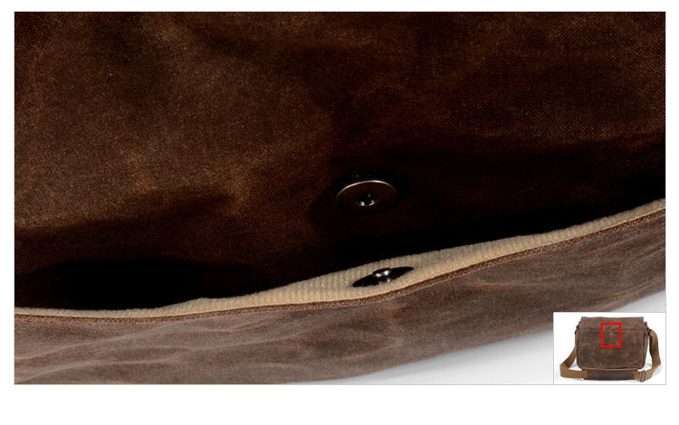 Bolsos de hombro LAGOS de lona encerada con diseño retro de cámara