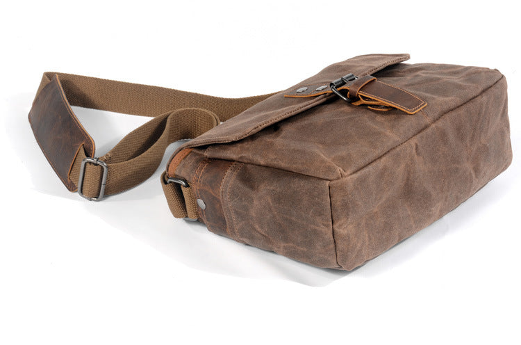 Bolsos de hombro LAGOS de lona encerada con diseño retro de cámara
