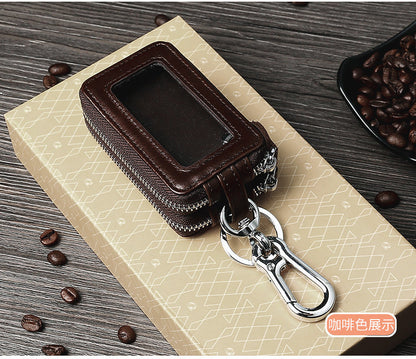 Fundas de cuero vintage para llaves de coche con doble cremallera.