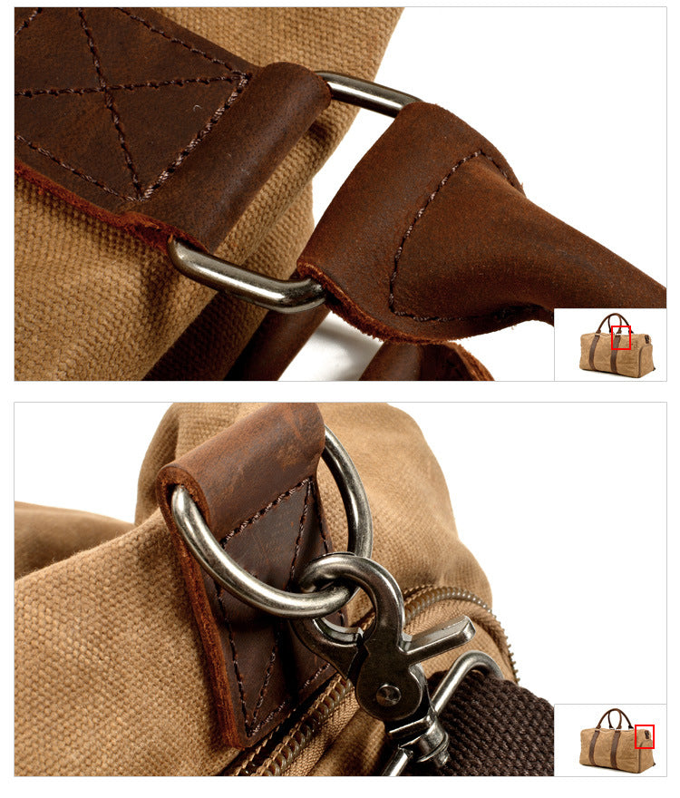 Bolsos CRIS de lona y cuero para hombre, ideales para viajar