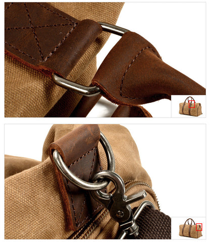 Bolsos CRIS de lona y cuero para hombre, ideales para viajar