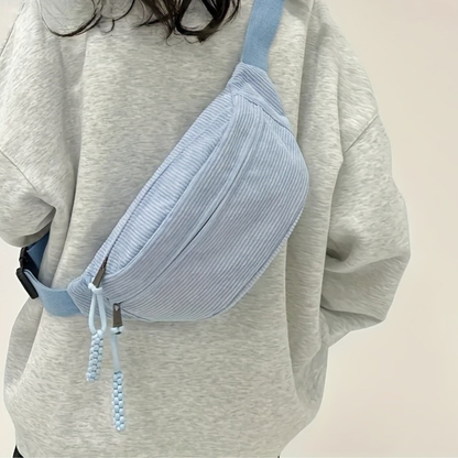 Celeste |Bolso de hombro de pana Azul Claro