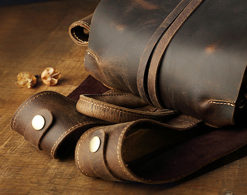 Mochila HABANA de cuero vintage hechas a mano.