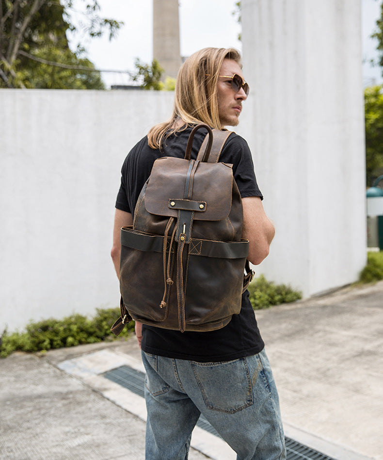Mochila HABANA de cuero vintage hechas a mano.