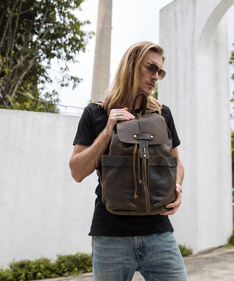 Mochila HABANA de cuero vintage hechas a mano.
