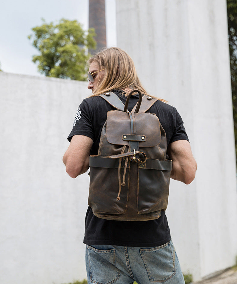 Mochila HABANA de cuero vintage hechas a mano.