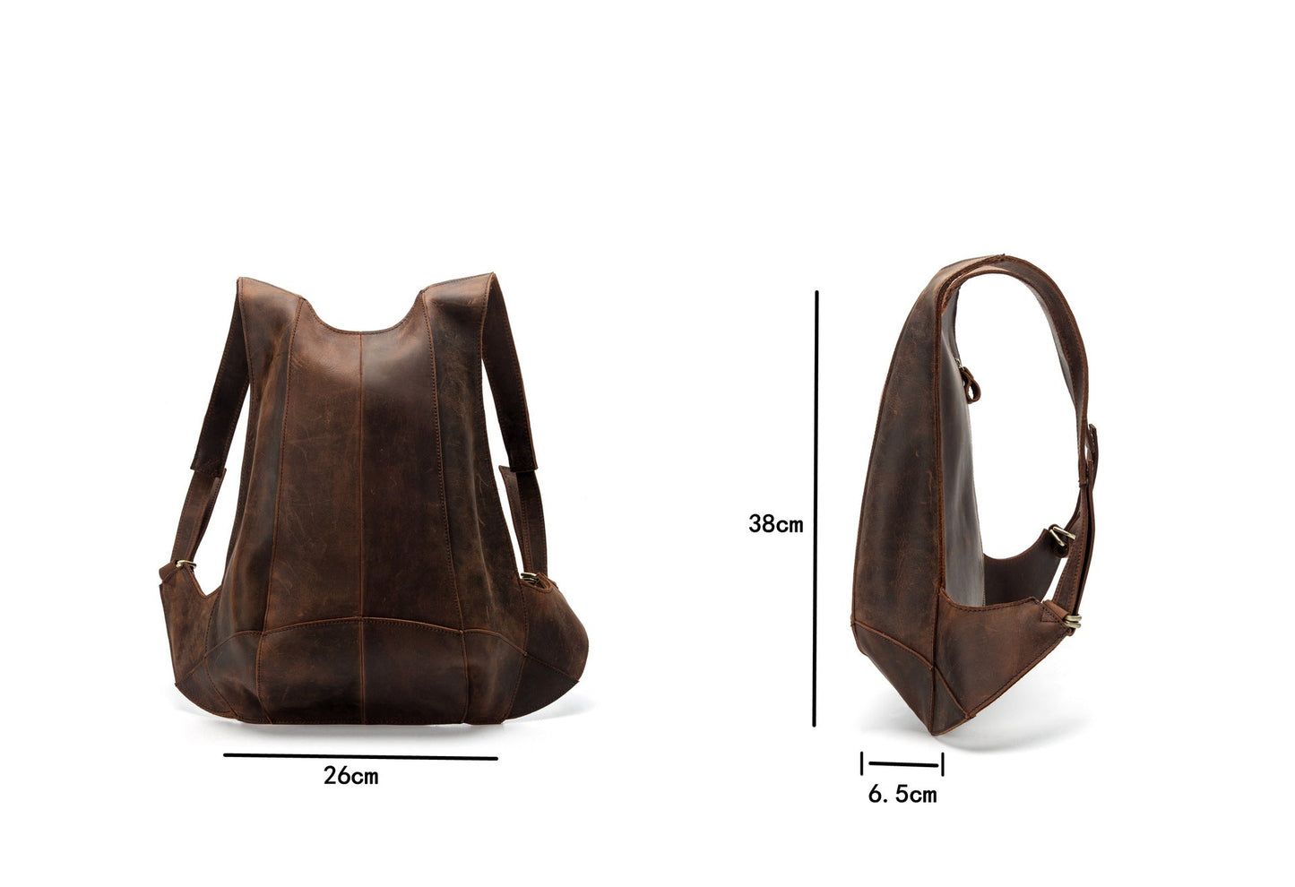 Mochila TAMY sencilla e informal de piel de vacuno.