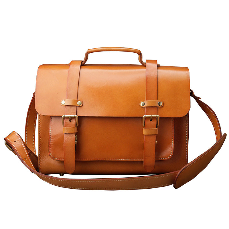 Bolsos ROMA cruzados de cuero curtido vegetal hechos a mano para hombre.