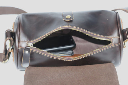 Bolso de DAKAR hombro vintage de piel con forma de barril