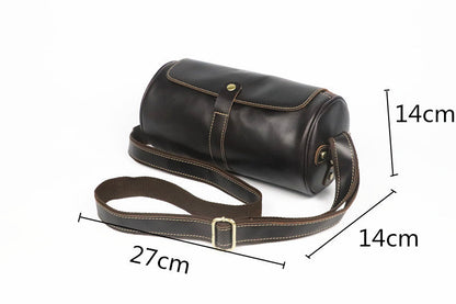 Bolso de DAKAR hombro vintage de piel con forma de barril