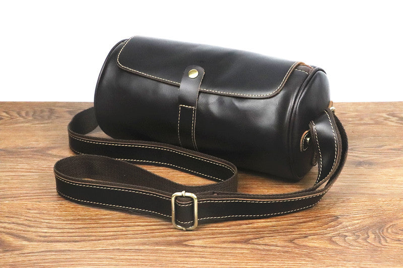 Bolso de DAKAR hombro vintage de piel con forma de barril