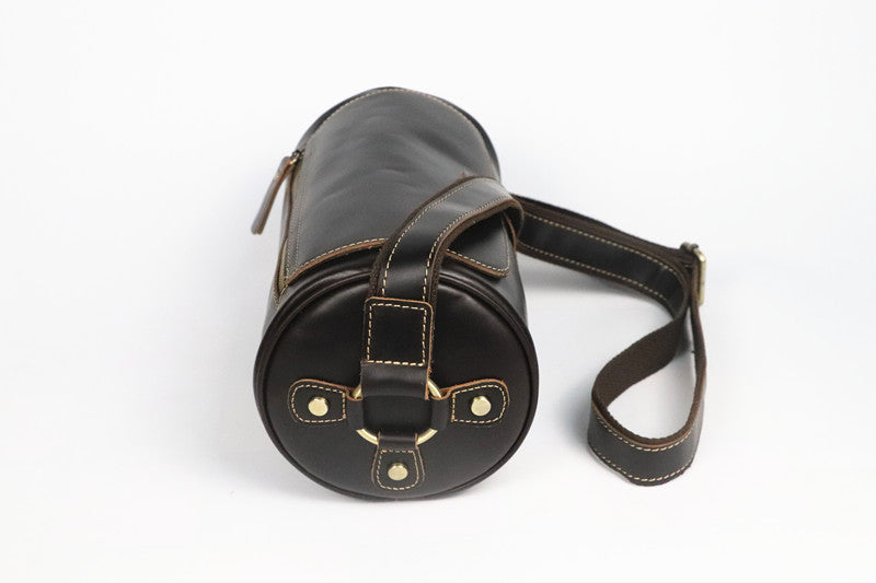 Bolso de DAKAR hombro vintage de piel con forma de barril
