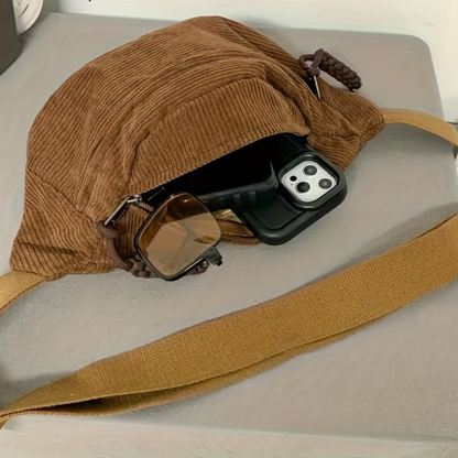 Bronco |Bolso de hombro de pana Camel