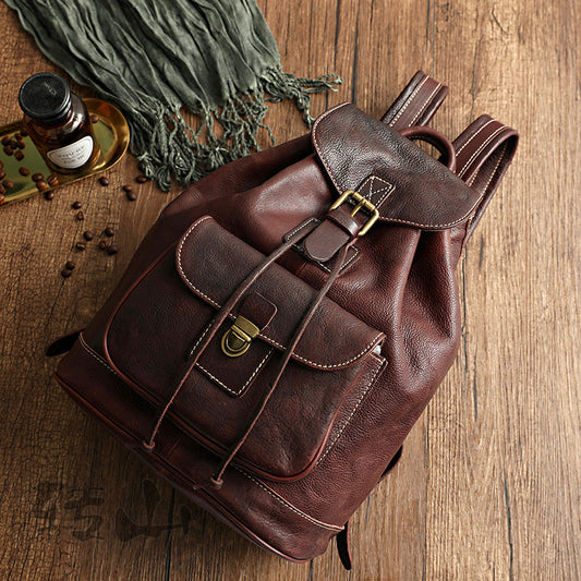 Mochila ROSEL de cuero curtido vegetal hecha a mano