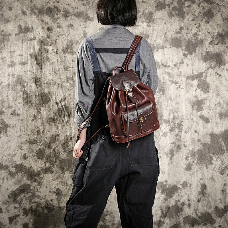 Mochila ROSEL de cuero curtido vegetal hecha a mano