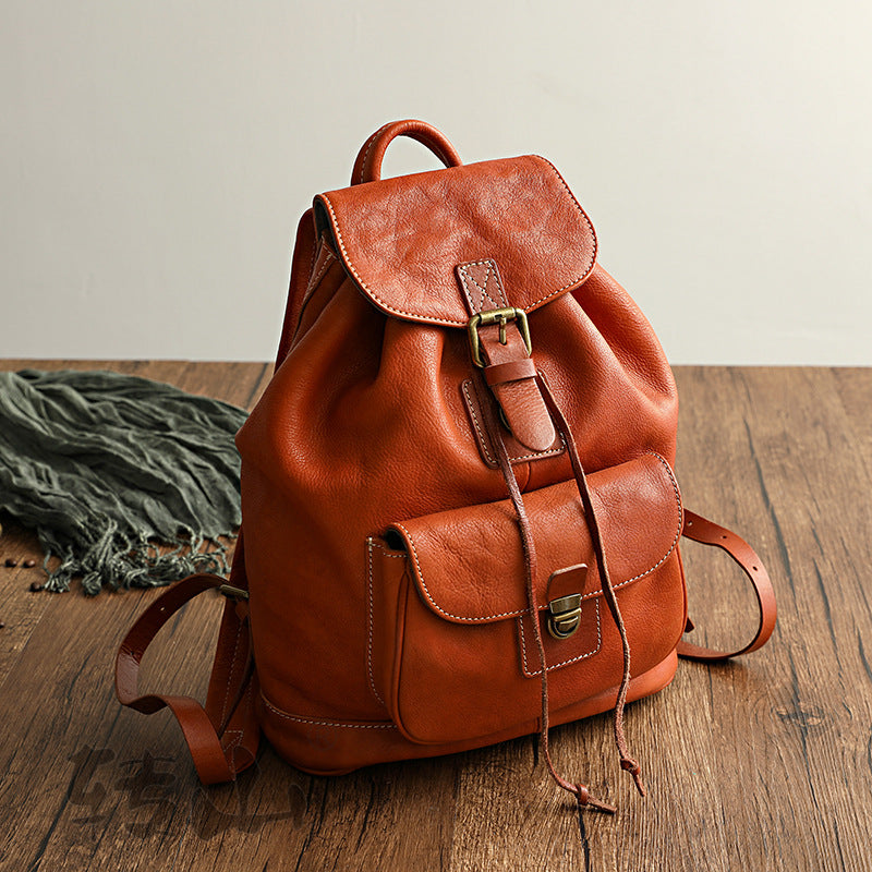 Mochila ROSEL de cuero curtido vegetal hecha a mano