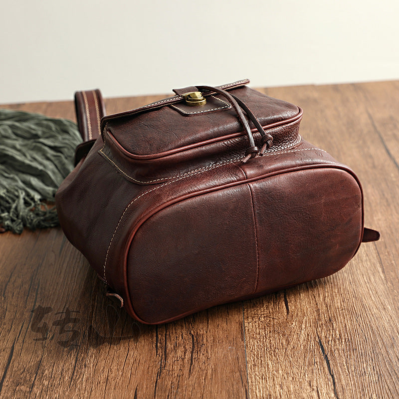 Mochila ROSEL de cuero curtido vegetal hecha a mano