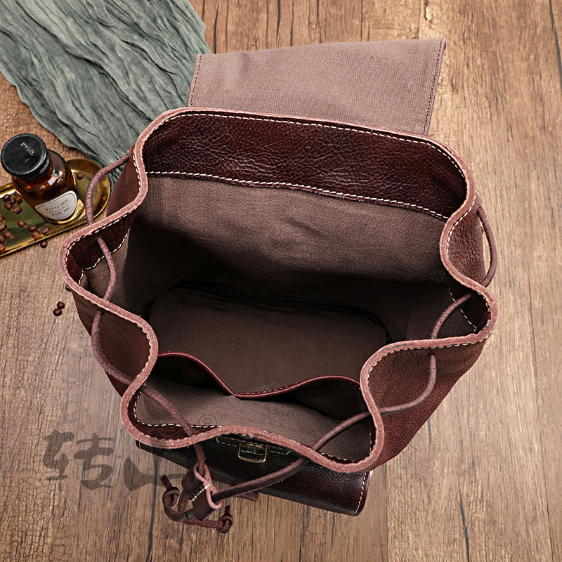 Mochila ROSEL de cuero curtido vegetal hecha a mano