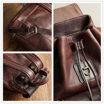 Mochila ROSEL de cuero curtido vegetal hecha a mano