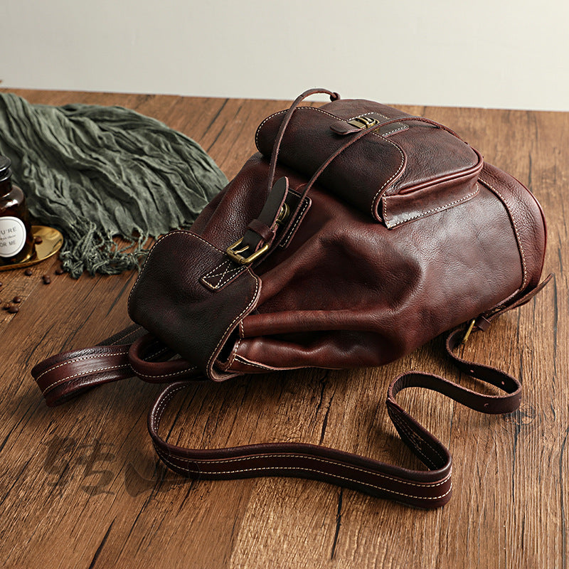 Mochila ROSEL de cuero curtido vegetal hecha a mano