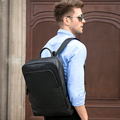 Mochila LION de negocios para hombre de piel de vacuno auténtica