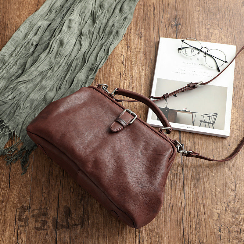 Bolsos de mano CARMEN de cuero curtido vegetal hechos a mano para mujer