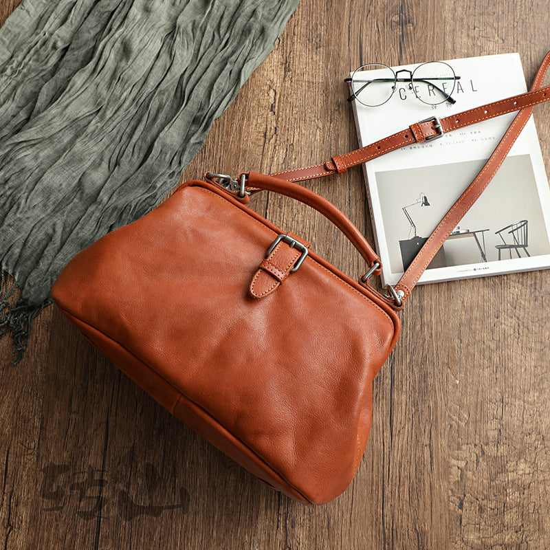 Bolsos de mano CARMEN de cuero curtido vegetal hechos a mano para mujer