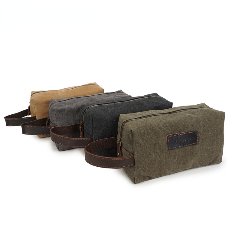 Neceser ABU de lona impermeable de cuero vintage
