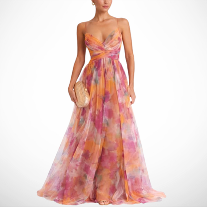 Vestido LUANA largo de elegancia floral.