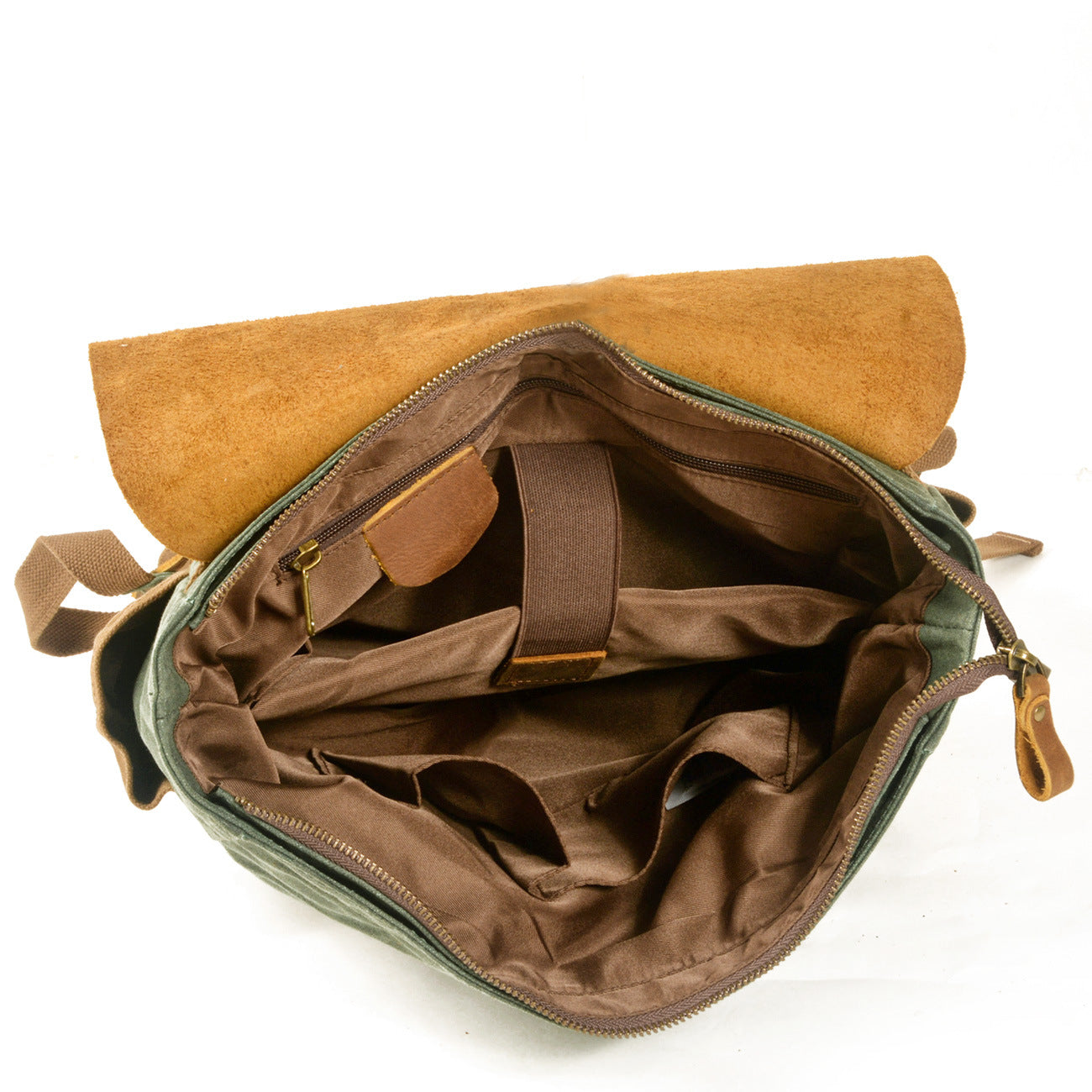 Mochila PRAGA vintage impermeable de lona y cuero