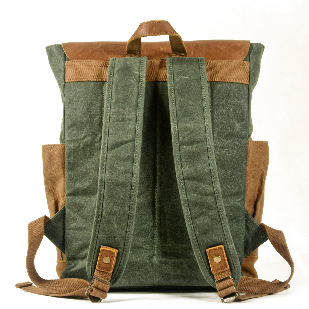 Mochila PRAGA vintage impermeable de lona y cuero