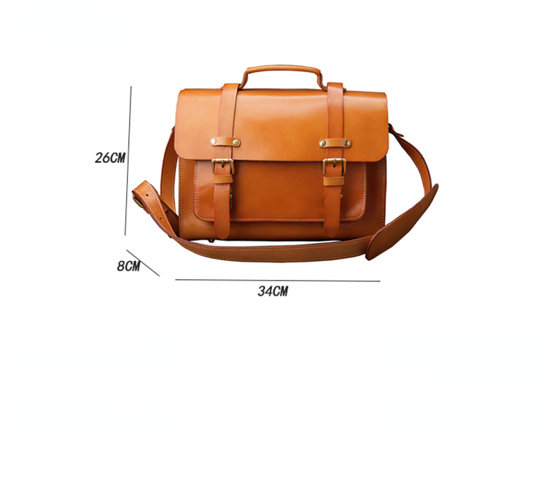Bolsos ROMA cruzados de cuero curtido vegetal hechos a mano para hombre.
