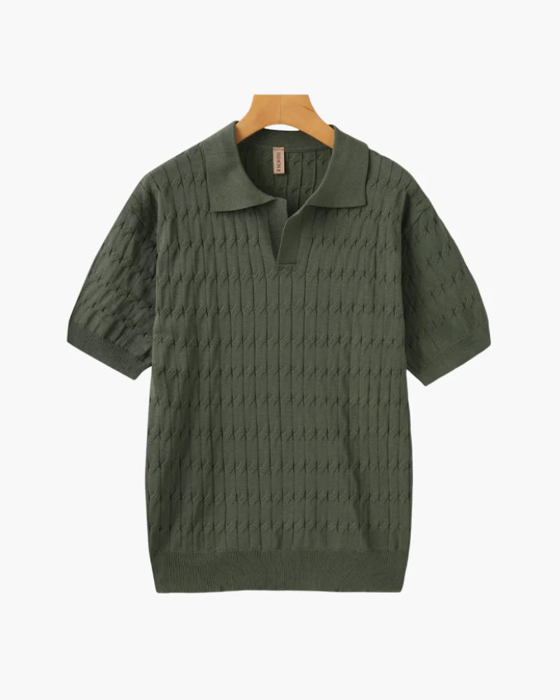 Polo CRISTIAN de Hombre Texturizado Elegante | Camisa Casual Premium Estilo Old Money
