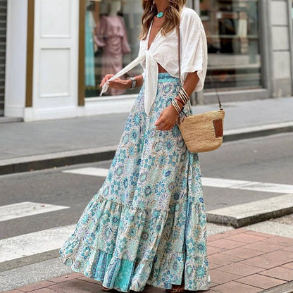 Falda JULIA, maxi falda, estampada.